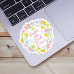 Load image into Gallery viewer, Calm The Fuck Down Floral Sticker
