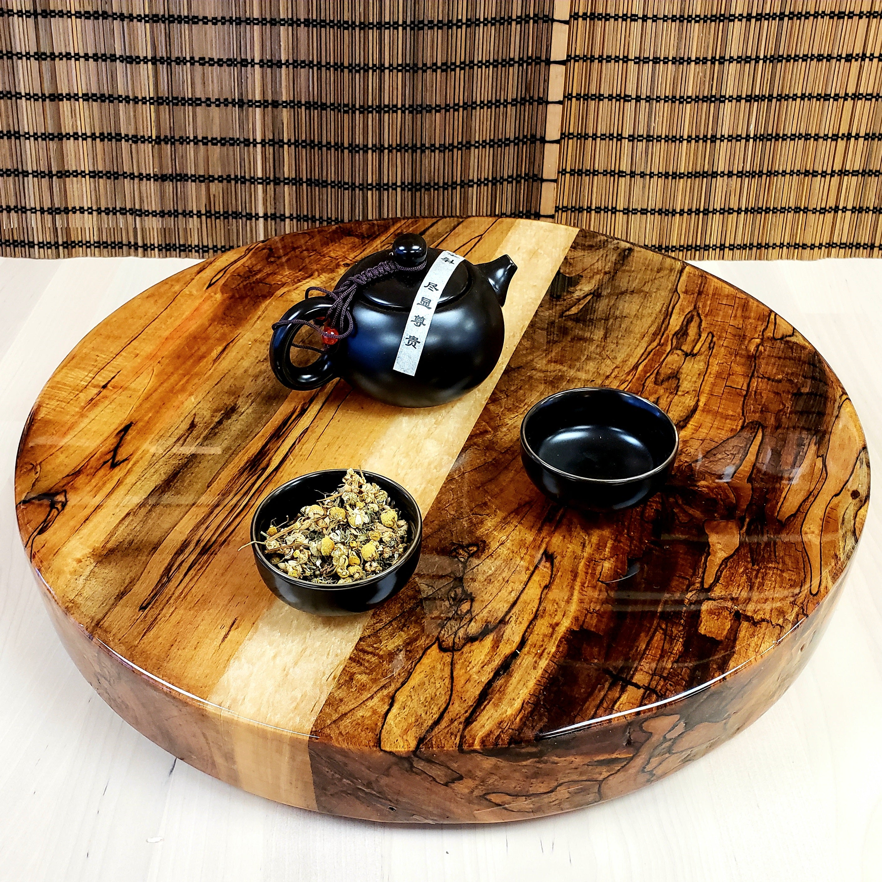 Heavy Spalted Maple Resin Lazy Susan