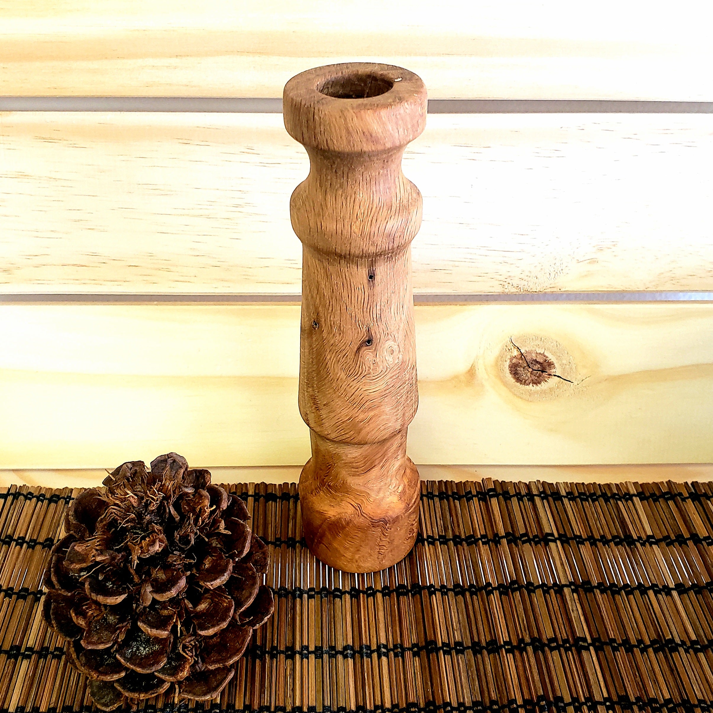 Wooden Candle Stick 7"