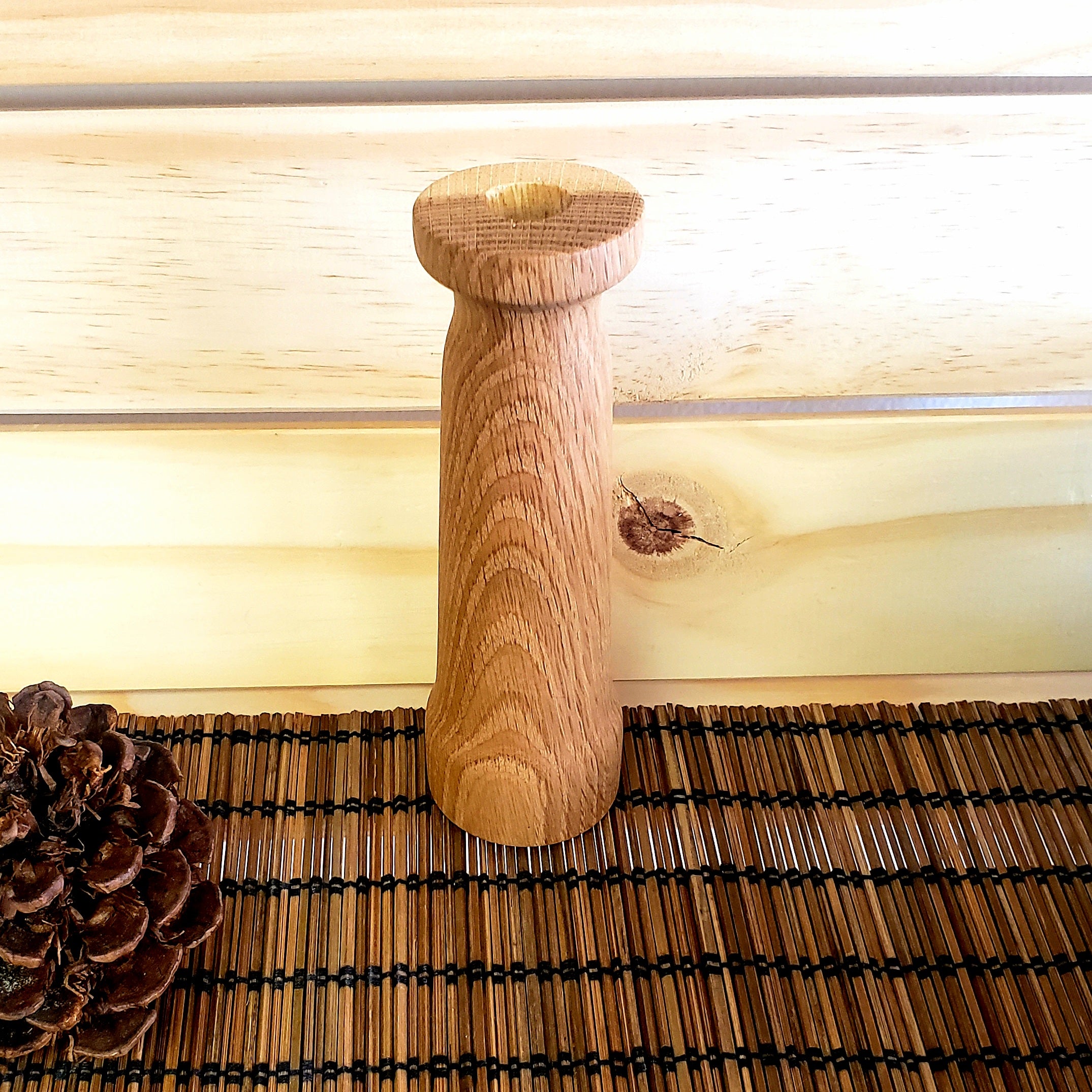 Wooden Candle Stick 6"