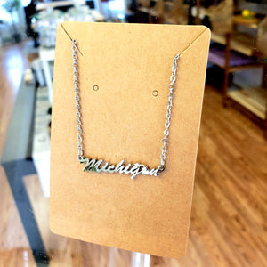 Michigan Cut Charm Necklace
