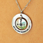 Load image into Gallery viewer, Not All Who Wander Charm Necklace
