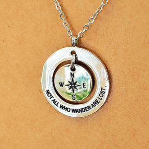 Not All Who Wander Charm Necklace