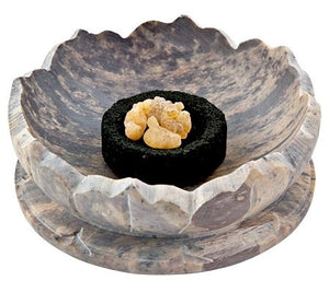 Carved Lotus Stone Bowl Burner