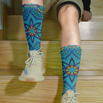 Load image into Gallery viewer, Mandala Unisex Blue Socks
