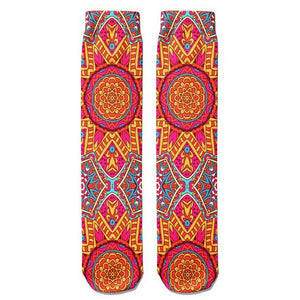 Mandala Unisex Red Socks