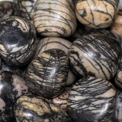 Tumbled Spider Web Jasper Stones