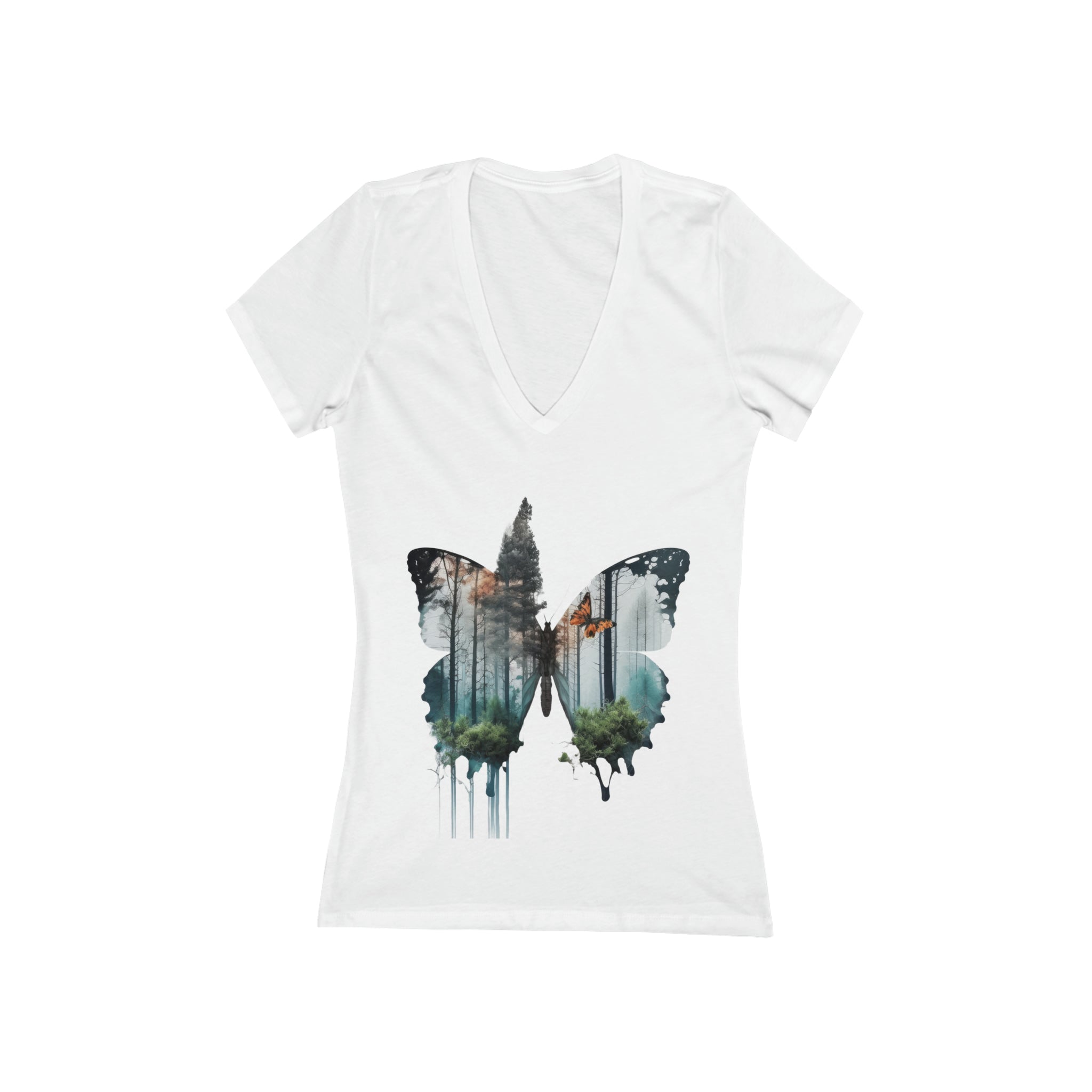 Butterfly Arbor Forest Deep V-Neck Tee